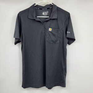 Carhartt Force Relaxed Fit Moisture Wicking Women's Grey Pocket Polo Shirt Mediu